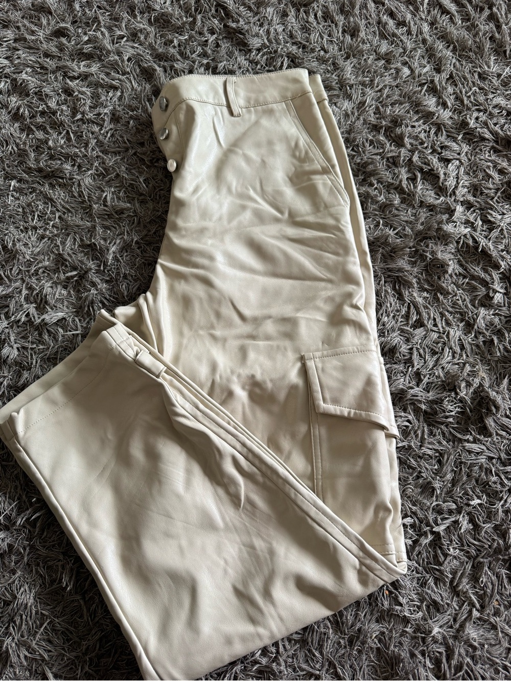 Faux Leather Women’s Cargo 
Altar'd State Cream Cargo Trousers